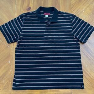 Hunt Club Vintage Polo Black Red Stripes L 90s Preppy Hip Hop Streetwear
